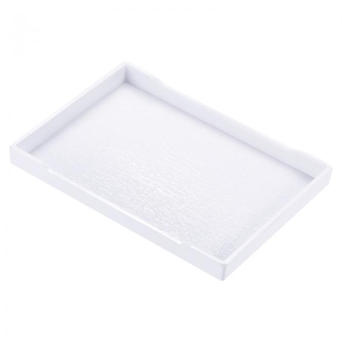 PATIKIL 9x6"ファストフードトレイ プラスチック製の再利用可能な多目的な長方形の木目調トレイ レストランや家庭用キッチン用 ホワイト