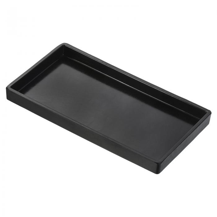 PATIKIL 9x5"ファストフードトレイ プラスチック製の再利用可能な多目的な長方形のサービングトレイ レストランや家庭用キッチンでのスムーズな表面 黒
