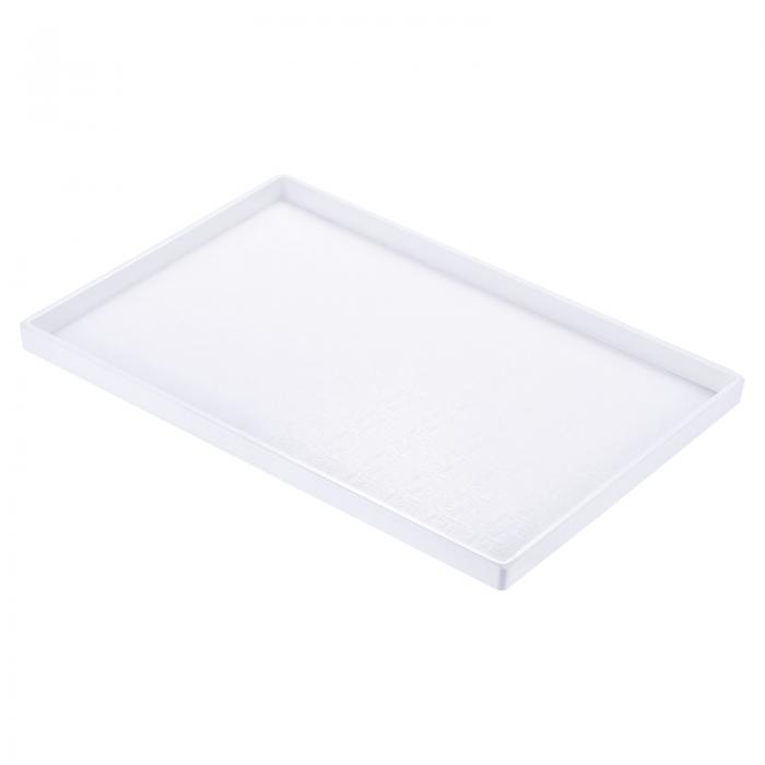 PATIKIL 14x10"ファストフードトレイ プラスチック製の再利用可能な多目的な長方形のサービングトレイ レストランや家庭用キッチン用 ホワイト