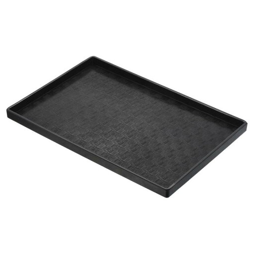 PATIKIL 14x10"ファストフードトレイ プラスチック製の再利用可能な多目的な長方形のサービングトレイ レストランや家庭用キッチン用 モザイク質感ー 黒 PATIKIL 14x10"ファストフードトレイ プラスチック製の再利用可能な多目的な長方形のサービングトレイ レストランや家庭用キッチン用 モザイク質感ー 黒