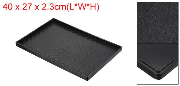 PATIKIL 16x11"ファストフードトレイ プラスチック製の再利用可能な多目的な長方形のサービングトレイ レストランや家庭用キッチン用 黒