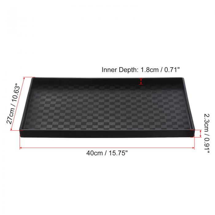 PATIKIL 16x11"ファストフードトレイ プラスチック製の再利用可能な多目的な長方形のサービングトレイ レストランや家庭用キッチン用 黒