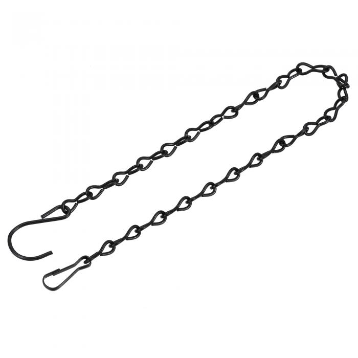 ハンギングチェーン 拡張リンク S字型フック付き 植物 バスケット ランタン飾り用 ブラック 全長50 cm ..