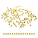 PATIKIL 3 mm 18K金フィルドスペーサービーズ ジュエリーメイキング用 120個入り メタルラウンドビーズ 真鍮ビーズ ブレスレット イヤリング ネ...
