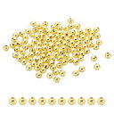PATIKIL 5mm 18K金フィルドスペーサービーズ ジュエリーメイキング用 120個入り メタルラウンドビーズ 真鍮ビーズ ブレスレット イヤリング ネッ...