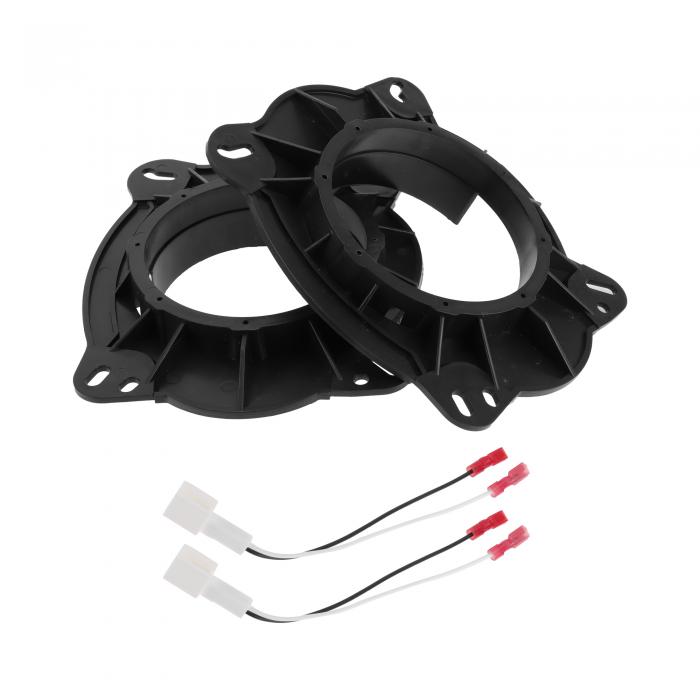 HEROFFIX トヨタに対応タコマ2005-2019用のフロントスピーカーサブウーファーマウントスペーサーブラケットリングブラックABS用の2セットオーディオ同軸スピーカースピーカースペーサーリングツィータースピーカースペーサーアダプター