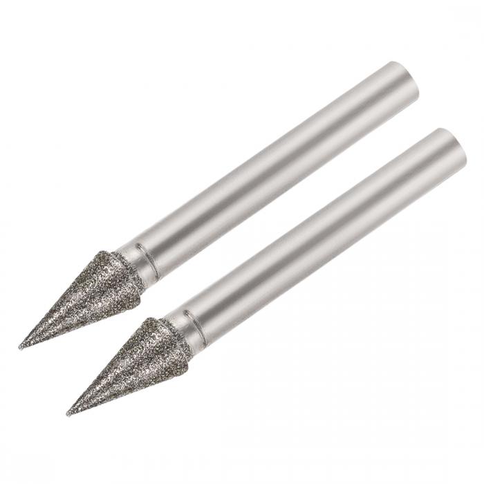 ダイヤモンドバ リビット 150グリット 研削ドリルカービングロータリーツール ガラス石セラミック用 6 mmシャンク 8 mmコニアル 2個(4)