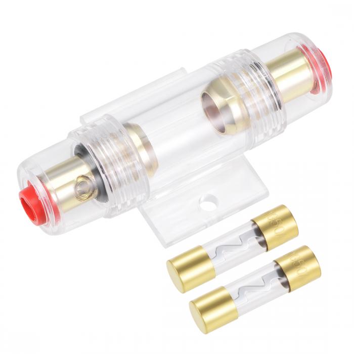 AGUヒューズホルダーインラインブロック 32Vファーストブロー 10x38 mm ヒューズ交換用 自動車用カーオーディオアンプインバーター 50A 1セット