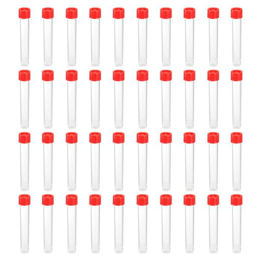 PATIKIL 10ml プラスチック 液量計 試験管 計量チューブ 40本入り スクリューキャップ 実験室科学用 化学測定用 レッド クリア PATIKIL 10ml プラスチック 液量計 試験管 計量チューブ 40本入り スクリューキャップ 実験室科学用 化学測定用 レッド クリア