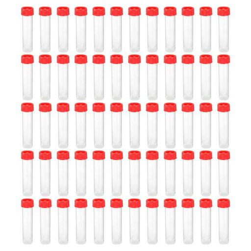 PATIKIL 30ml プラスチック 試験管 計量チューブ テストチューブ 60本入り スクリューキャップ 実験室科学用 化学測定用 レッド クリア PATIKIL 30ml プラスチック 試験管 計量チューブ テストチューブ 60本入り スクリューキャップ 実験室科学用 化学測定用 レッド クリア