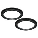 PATIKIL 43 mm-49 mm 金属ステップアップリング 2個 カメラレンズフィルターアダプターリング アルミニウム フィルターアダプターリング カメラレンズフード用 ブラック