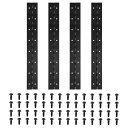 PATIKIL 16x2"ピアノヒンジ 4個パック304ステンレス鋼連続ヒンジ ピアノゲートドア木製収納ボックスキャビネットボート用 黒