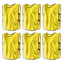PATIKIL スクリメージベスト 6パックのサッカーペニー サッカージャージトレーニングベスト チームスポーツピニーズ ユースフットボール練習ジャージ 身長1...
