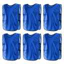 PATIKIL スクリメージベスト 6パックのサッカーペニー サッカージャージトレーニングベスト チームスポーツピニーズ ユースフットボール練習ジャージ 身長1...