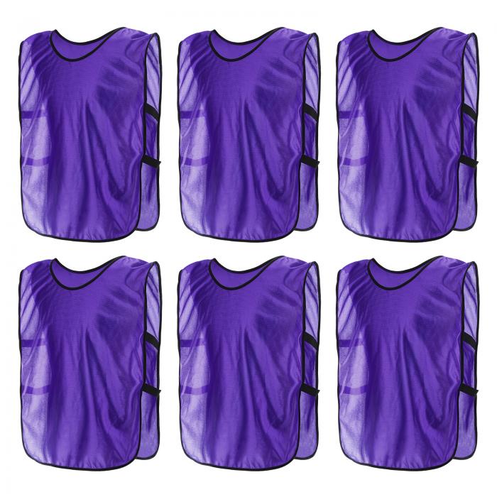 PATIKIL スクリメージベスト 6パックのサッカーペニー サッカージャージトレーニングベスト チームスポーツピニーズ ユースフットボール練習ジャージ 身長1...