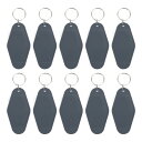 PATIKIL ヴィンテージモーテルキーホルダー 10個 空白 ホテルキーホルダーキータグ ダークグレー
