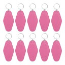 PATIKIL ヴィンテージモーテルキーホルダー 24個 空白 ホテルキーホルダー 菱形レトロキータグ DIY 工芸品装飾 バックパック荷物ラベルタグ用 ホトピンク