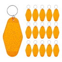 PATIKIL ヴィンテージモーテルキーホルダー 16個 空白 ホテルキーホルダー 菱形レトロキータグ DIY 工芸品装飾 バックパック荷物ラベルタグ用 クリアオレンジ スポットあり