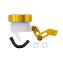 Motoforti 汎用オートバイマスターシリンダーの液体リザーバー ブレーキクラッチタンク オイルカップ CNC アルミ合金 プラスチック Hon daに対応 Kawasakiに対応 ゴールドトーン(2)