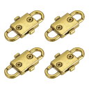 バックル チェーン短縮 ストラップ留め具 バッグチェーン 長度DIY 工芸品付属品用 金属 調整可能 32x12mm イエローゴールド 4個