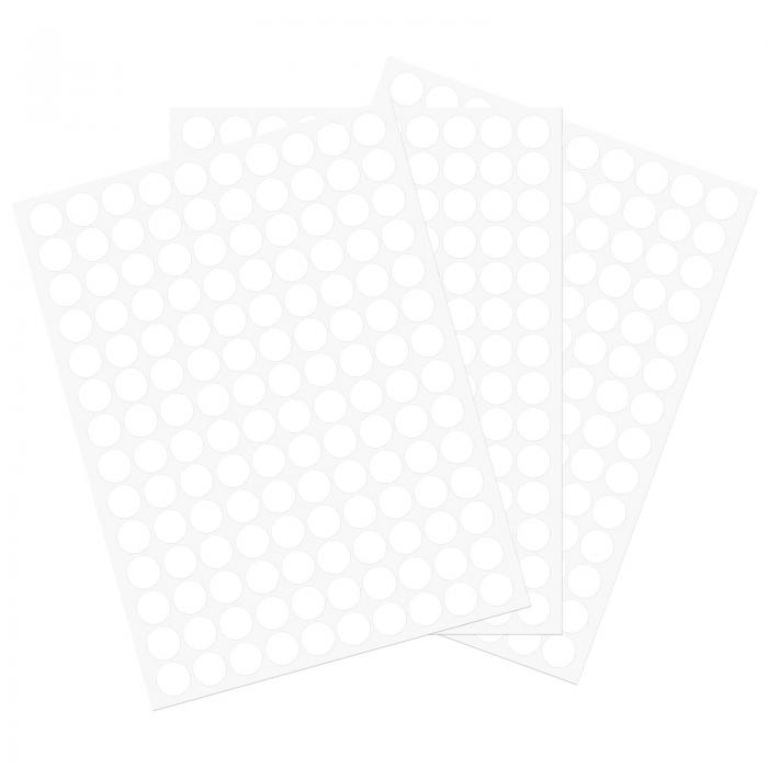 ネジ穴カバーステッカー PVC 粘着カバー 防塵キャップ 木製家具キャビネット棚ワードローブ用 3シート/420個 12 mm直径 ホワイト