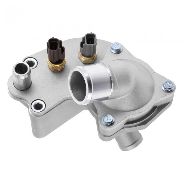 INFINAUTO フォードに対応エクスプローラー4.0L V6 1997-2001用のアルミニに対応ウム合金シルバートーン耐久性のあるエンジンクーラントサーモスタットハウジングアセンブリNo.YU3Z8A586AA