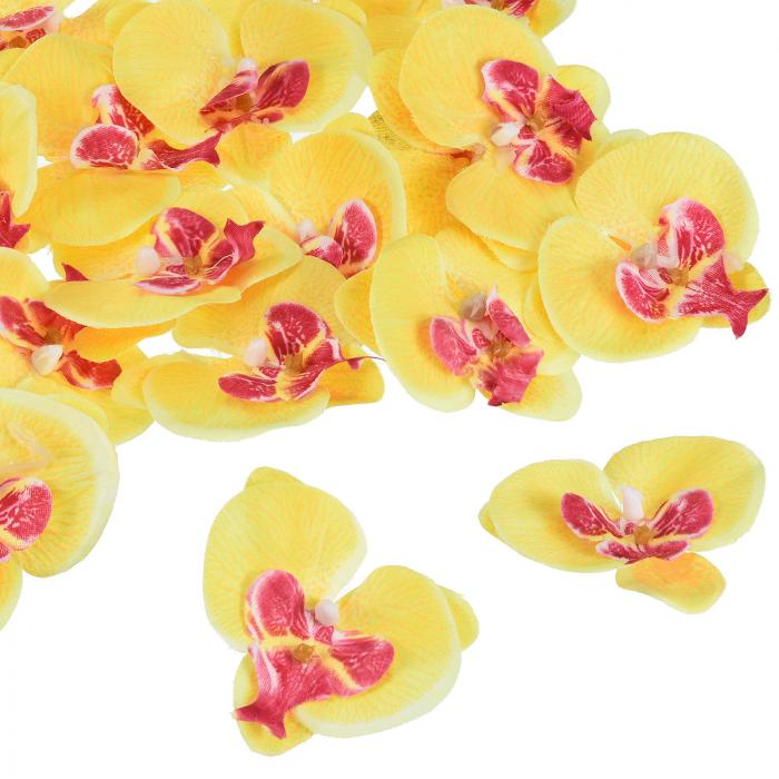 PATIKIL 70 mm 人工的な蘭フラワーヘッズ 40個 シルク ファレノプシス 偽 バタフライ蘭ヘッド ウェディ..