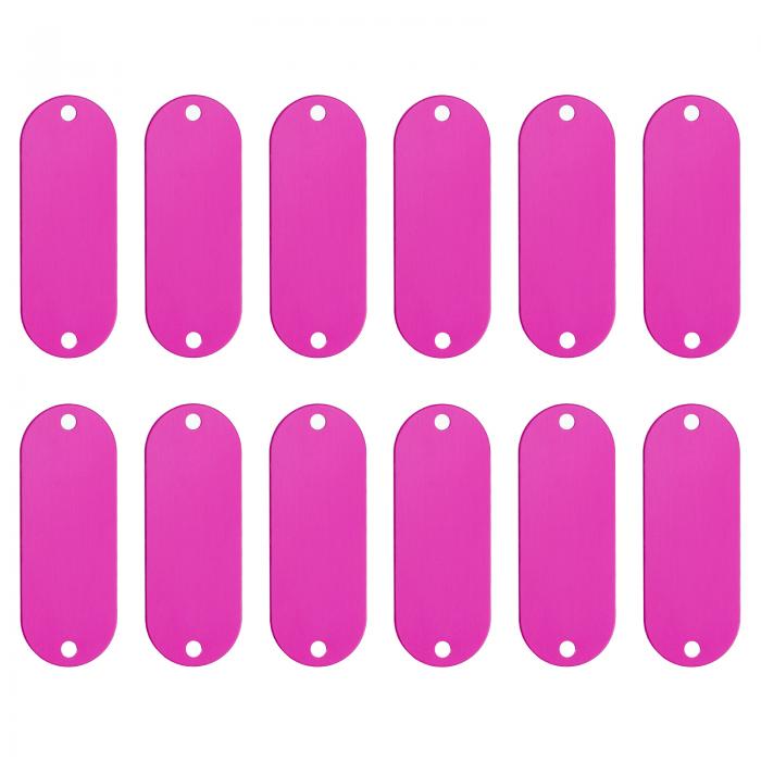 PATIKIL アルミ空白タグ 2つ 穴付き金属スタンピング空白スペットIDラベル キーリング付き DIYクラフト..