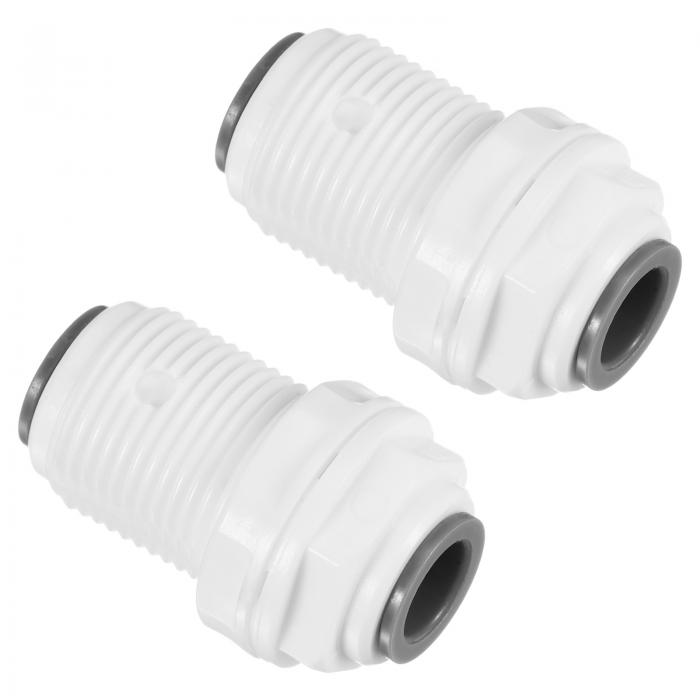 PATIKIL 9.5 mm プッシュ接続ティー継手 隔壁継手 2個 ストレート ウォーターライン継手 RO水システム用 ホワイト