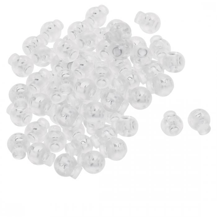 プラスチックコードロックストッパー エンドスプリング ストップトグルファスナー ストッパーロープエンドドローストリング用 衣類 靴ひも バッグ キャンプ クリア 100個