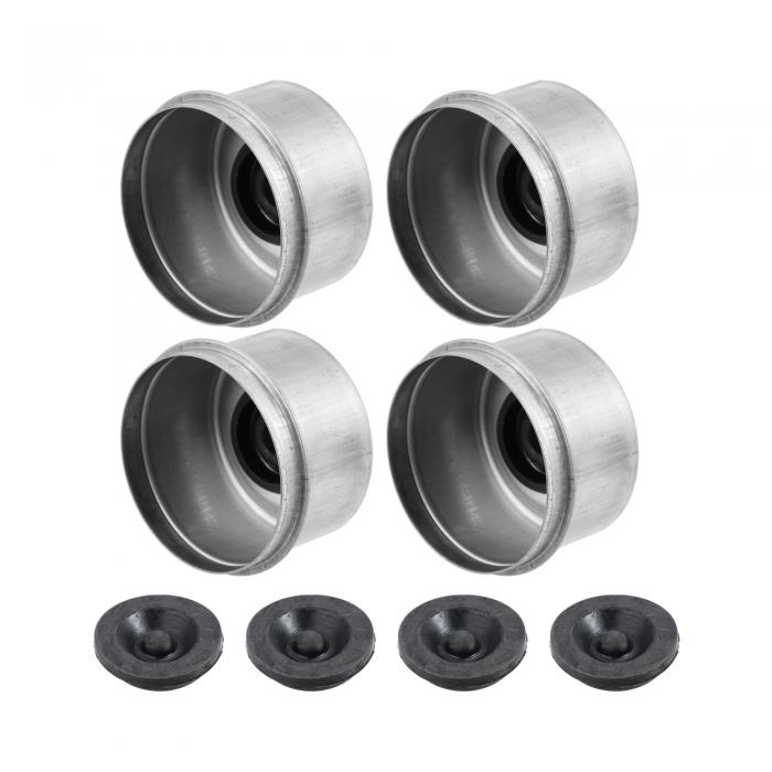 トレーラーアクスルダストキャップカップグリスカバー Dexterに対応 EZに対応ルーブ トレーラーキャンパー 5200 - 6000 Lb 車軸ホイールハブベアリング 62 mm 6個ゴムプラグセット付き 4個(2)