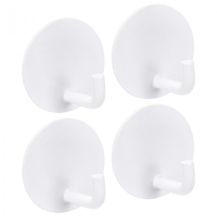 自己接着フック 304ステンレス鋼 粘着フック 壁掛け 家庭 吊り下げ 衣類 タオル キッチンツール用 ホワイト 4個