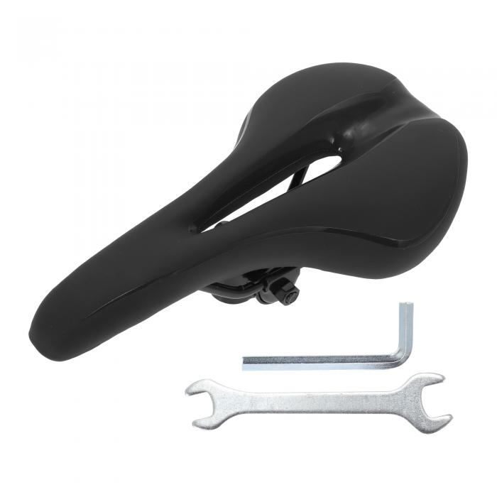 BULLSPANN 1セット 自転車サドル 防水自転車シート ツール付き 通気性 衝撃吸収自転車サドル トレッキングロードバイク シティMTB Eバイク用 ブラック
