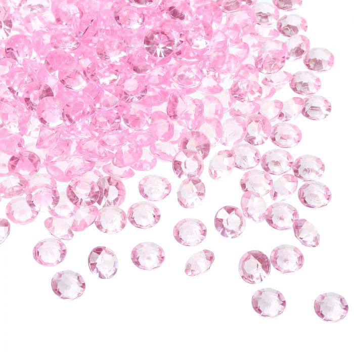 PATIKIL 1000個 アクリルダイヤモンド花瓶フィラー プラスチック製 10mm 偽の水晶ジェム ウェディングテーブル散布用ダイヤモンド ウェディングデコレーション ブ ライダルシャワーパーティー 写真撮影用小道具 ピンク色