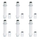 PATIKIL ストレートパイプランプステムロッドキット 6セットM10炭素鋼50mm(1.97インチ)長ダブルエンドスレッドロッド テーブルランプ シャンデリ...