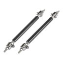 X AUTOHAUX 車の調整可能なフロントバンパーリップスプリッター ストラットタイロッドバー ユニバーサル 178 mm-230 mm カーボンファイバーパターン 2個