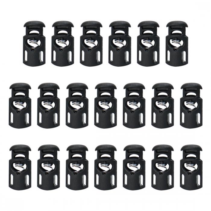 プラスチックコードロックストッパー エンドスプリング ストップシングルホールトグルファスナー ストッパーロープエンドドローストリング用衣類、靴ひも、バッグ、キャ...