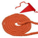 PATIKIL 大人やティーンエイジャー向けの20フィートの綱引きロープ 3本編みの天然綿ロープ フラッグ付き ヤードゲームやチームビルディング活動用 オレンジ色