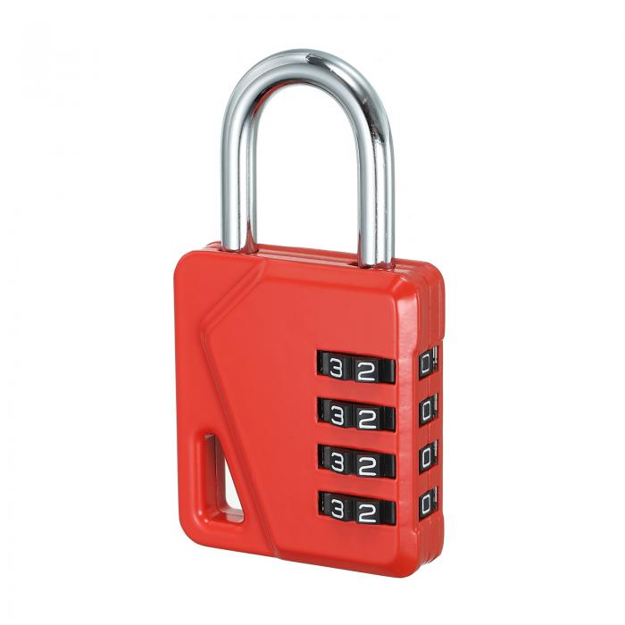 PATIKIL 防水よぼう合金再起動可能なセキュリティ組み合わせロック 名札付き 屋外ジム用 赤色 4桁の組み合わせパッドロック 13