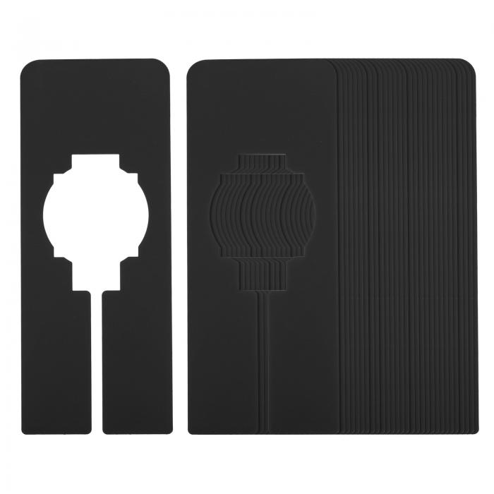 PATIKIL 洋服仕分け用 クローゼットハンガー 30個セット 長方形 サイズ仕切り 黒 クローゼット用仕切りラベル付き 仕切り板 クローゼット