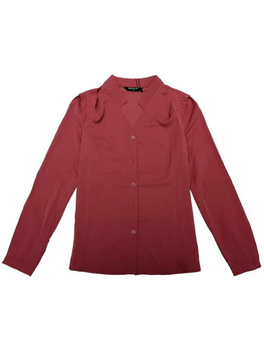 Allegra K シフォンブラウス シャツ Vネック ワーク オフィス ボタンアップ エレガント レディース ワインレッド XS Allegra K シフォンブラウス シャツ Vネック ワーク オフィス ボタンアップ エレガント レディース ワインレッド XS