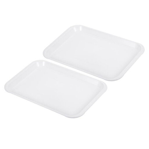 PATIKIL 12.2x8.5" ファストフードトレイ 2個セット プラスチック製 サービングトレイ 再利用可能な多目的な長方形トレイ カフェテリア レストラン ホームキッチン用 ホワイト PATIKIL 12.2x8.5" ファストフードトレイ 2個セット プラスチック製 サービングトレイ 再利用可能な多目的な長方形トレイ カフェテリア レストラン ホームキッチン用 ホワイト