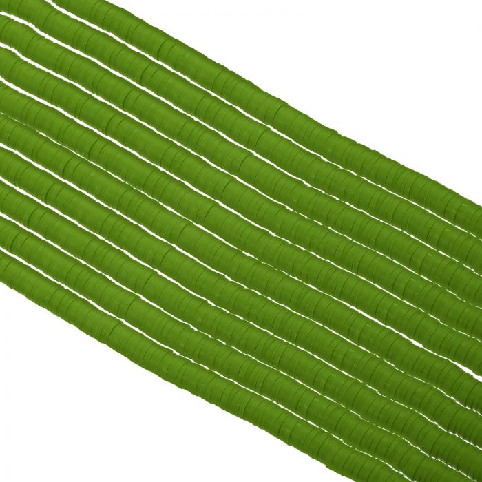 PATIKIL 6mmポリマークレイビーズスペーサー 3500個10本の丸いフラットな手作りビーズスペーサー クラフト ホームデコレーション チェーンブレスレット ジュエリーメイキング用 緑