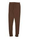 Allegra K レンカパンツ レギンス 伸縮性ウエストバンド ジムヨガ ソフトコットント レディース ブラウン L