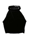 Allegra K クロップトップ ホルターネック キャミソール ベルベット ベロア ベーシック レイヤード パーティー レディース ブラック M(4)