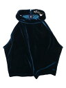 Allegra K クロップトップ ホルターネック キャミソール ベルベット ベロア ベーシック レイヤード パーティー レディース ブルー L
