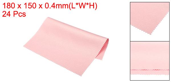 PATIKIL マイクロファイバークリーニングクロス 180 x 150 x 0.4mm 24個入り ソフトスエード カメラ レンズ 眼鏡スクリーン ピンク