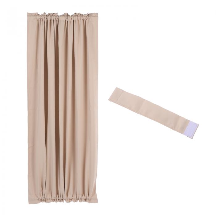 PATIKIL 黒アウトドアカーテン 54"W x 72"L フレンチウィンドウドアハーフカーテン 断熱黒アウトシェー..