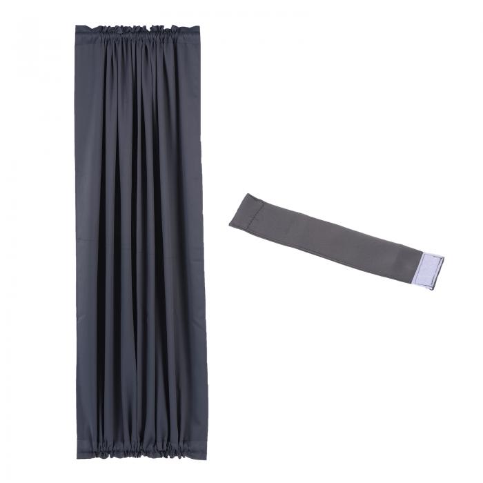 PATIKIL 黒アウトドアカーテン 54"W x 72"L フレンチウィンドウドアハーフカーテン 断熱黒アウトシェー..