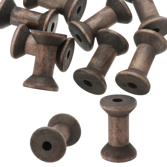 PATIKIL 木製の空の糸巻き 50 x 35 mm 10個 未完成 木製ミシン糸スプール 天然ワイヤー織りボビン 工芸..